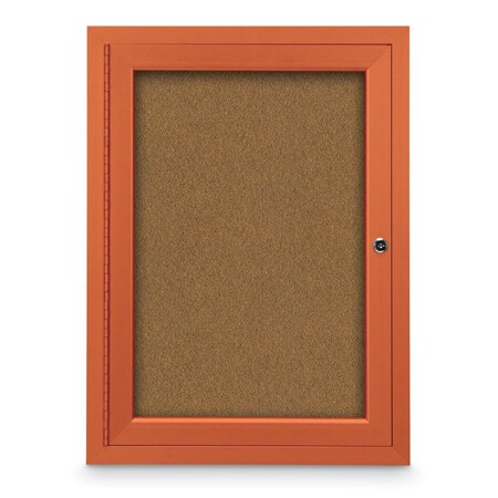 United Visual Products Slim Enclosed Corkboard, 11"x13-1/2", White Alum Frame/Burgundy UVEB1113-WHITE-DBURGU